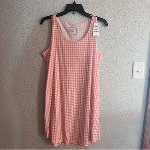 Charter Club Pink and White Gingham sleep dress